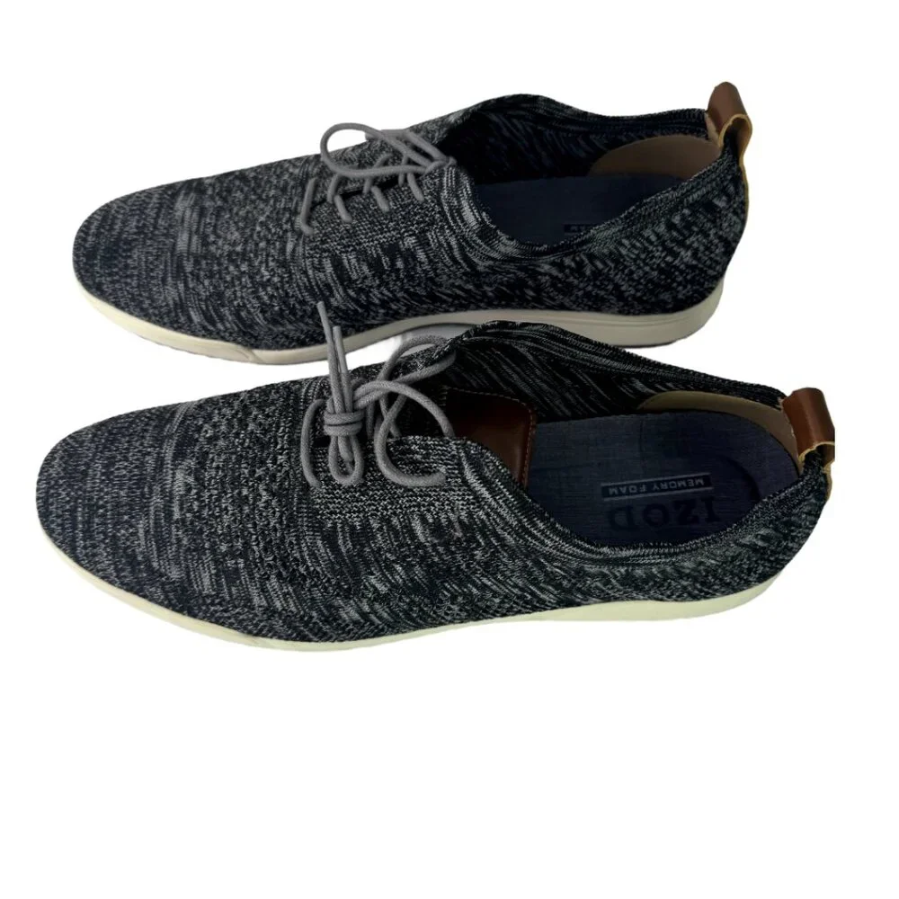 Izod Men's Grey & Black Casual Loafers Size:13M